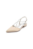 Satin Pointed Toe Beading Buckle Kitten Heels