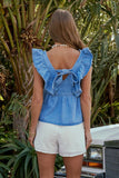 Poppy Ruffle Denim Top FINAL SALE