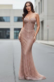 Maddox Gown Mocha Gold STRAPLESS GLITTER EMBELLISHED GOWN