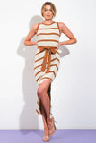 WENDI STRIPED KNIT MIDI DRESS