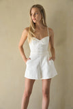Lila Open Back Denim Romper