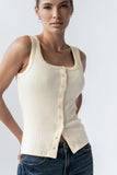Apollo Knit Tank Top in Beige