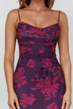 Moana Floral Maxi Dress Grape