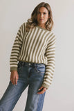 Baila Striped Sweater in Moss FINAL SALE