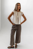 Casey Cropped Wide Leg Pants in Grey FINAL SALE