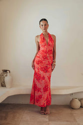 Havana Floral Halter Maxi Dress