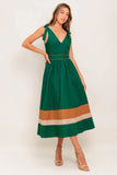 JUNIPER DRESS COLOR BLOCKED COTTON MIDI DRESS