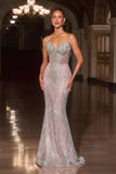 Rialto Gown Fitted Dress with Sheer Corset Bodice