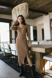 Larissa Ribbed Dress in Camel FINAL SALE