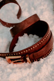 Jaylen Leather Sash Belt in Brown