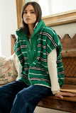 Mellanie Striped Sherpa Vest in Green FINAL SALE