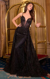 ANTONIA GOWN GLITTER PRINT DRESS WITH OVERSKIRT