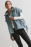 Johanna Sherpa Vest in Blue FINAL SALE