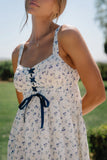 Charley Floral Midi Dress in Blue