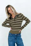 Romero Striped Sweater in Olive