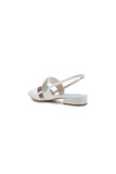 Rhinestone Pointed Toe Strap Buckle Glitter Low Heels