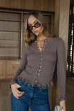 Warren Smocked Blouse in Brown