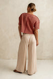 Emery Striped Wide Leg Pants in Taupe FINAL SALE