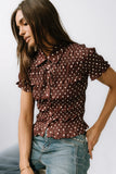 Kreyton Polka Dot Blouse in Dark Brown