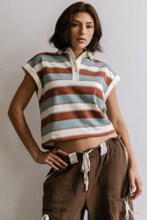 Niko Striped Top in Camel
