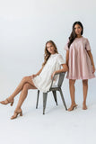 Russel Mesh Mini Dress in Off White