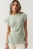 Devin Striped Top in Green