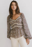 Billy Floral Chiffon Peplum Top FINAL SALE