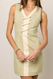 Jaclyn Fitted Mini Dress in Sage FINAL SALE