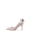 Satin Pumps Stiletto Heels with Bowknot