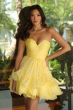 26426 Ava Presley Strapless Organza Mini Dress