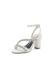 Rhinestone Beaded Ankle Straps Chunky Wedding Shoes