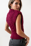 Lennie Cable Knit Top in Burgundy FINAL SALE
