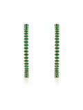 Emerald Crystal Marquise Hoops