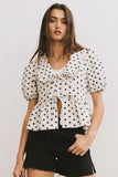 Nova Polka Dot Peplum Top FINAL SALE