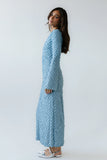 Bell Ruffle Maxi Dress in Blue