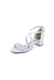 Open Toe Pearl Hollow Out Chunky Heels