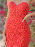 Reva Corset Gown Red Floral Lace Dress
