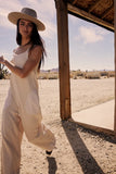 Addey Knit Overalls in Cream FINAL SALE