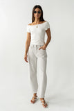 Tilly Striped Barrel Jeans