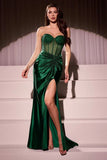 PRESTON GOWN STRAPLESS SATIN HOT STONE BUSTIER DRESS