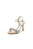 Open Toe Stiletto Heels With Rhinestone