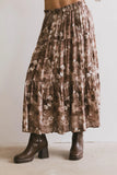Maxine Floral Skirt in Brown FINAL SALE
