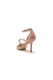 Rhinestone Leather Shoes with Ankle Strap