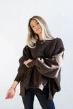 Moxie Oversized Sherpa Sweater in Brown FINAL SALE