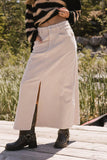 Sambria Corduroy Skirt in Khaki FINAL SALE