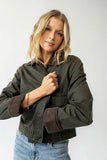 Krue Contrast Jacket in Olive FINAL SALE