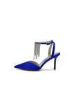 Pointed Toe Crystal Tassel Strap Heels