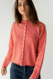 Julianne Striped Cardigan in Red