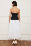 SOFT SPOKEN BEAUTY KNIT BLACK WHITE MIDI DRESS