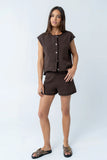 Paige Knit Shorts in Brown